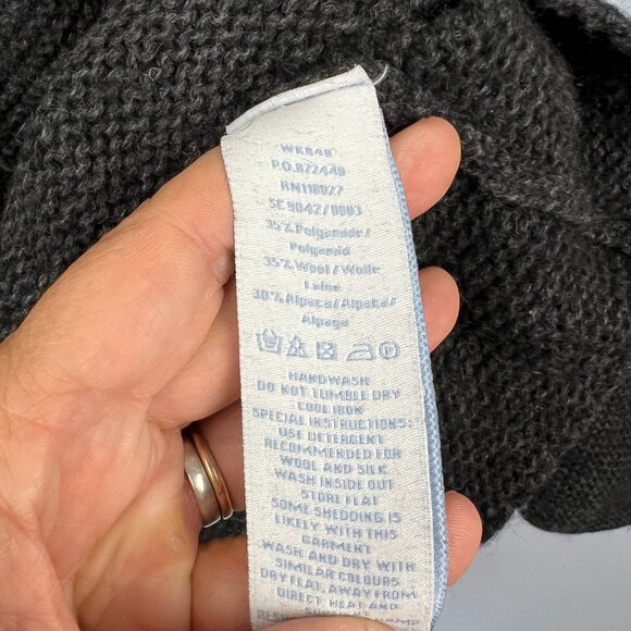 Boden Barcelona Wool Alpaca Blend Dark Gray Wrap Cardigan Size 2 - Picture 4 of 7